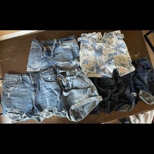 A bundle of 6 pairs of jean shorts